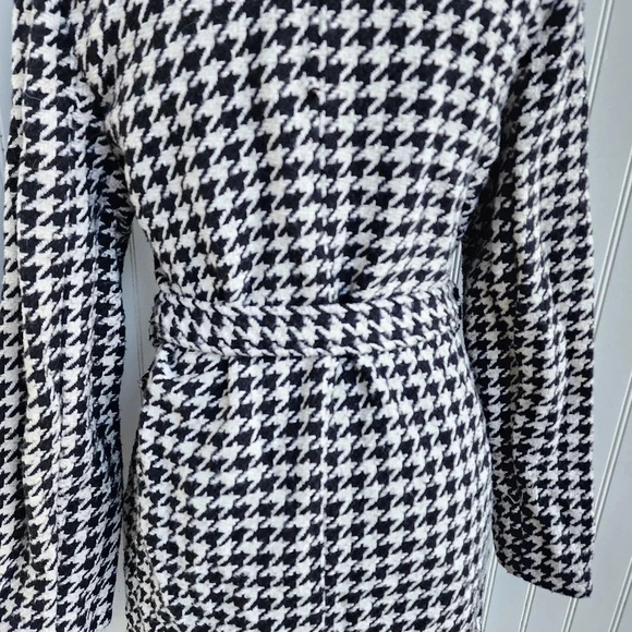 AliceBlue Houndstooth Black Ivory Woven Double-Breasted Blazer Jacket Unlined XL - Picture 7 of 15